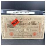 1910 Germany 1000 Reichsbanknote Hi Grade