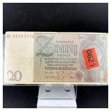 1929 Germany 20 Reichsmark