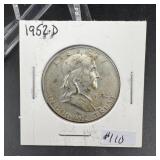 1952-D Franklin Silver Half - Sharp detail