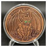 5oz .999fine Copper Gargoyle Round In Case
