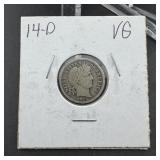 1914-D Barber Silver Dime