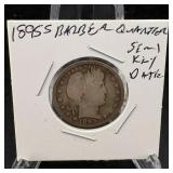 1895-s Barber Silver Quarter, Semi Key Date