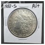 1887-S Morgan Silver Dollar AU+