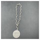 Sterling Silver Mother Bracelet; 8.5 Grams