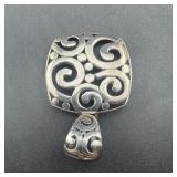 Sterling Silver Filigree Pendant; Marked 925; 10.7