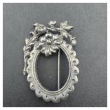 Sterling Silver Floral Brooch; Marked 925; 7.4 Gra
