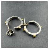 Sterling Silver Hoop Earrings; Marked 925; 5.4 Gra