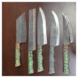 MHS Cutlery 5-piece Harden steel knife set.