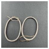 Sterling Silver Hoop Earrings; Marked 925; 3.2 Gra