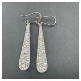 Sterling Silver Teardrop Earrings; Marked 925; 5.3