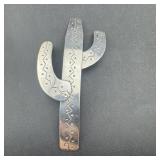 Taxco Sterling Silver Cactus Pin; Marked Ts-?? 925