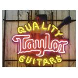 Quality Taylor Guitars Real Glass Neon Lighted Sig