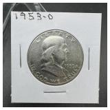1953-d Franklin Silver Half Dollar, Higher Grade