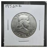 1952-d Franklin Silver Half Dollar, Higher Grade