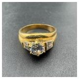 Cz Gold Tone Ring; Size 10