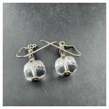 Sterling Silver Crystal Earrings; Marked 925; 4.8