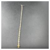 Sterling Silver Cz Tennis Bracelet; Marked 925; 11