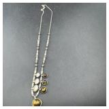 Sterling Silver Amber Necklace; Marked 925; 16.5 G