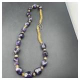 Purple Stone Beaded Necklace