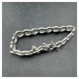 Monet Silver Bracelet With Safety Chain