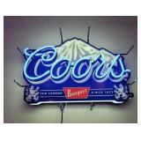 Coors Banquet Beer Real Glass Neon Lighted Sign