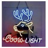 Coors Light Deer Beer Real Glass Neon Lighted Sign