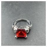 Red Stone Ring; Size 8