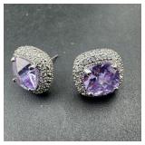 Purple Stone Earrings