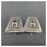 Sterling Silver & 18k Gold Earrings; Marked 925/18