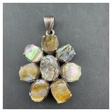 Sterling Silver Abalone Pendant; Marked 925; 18.4