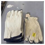 (6 Pair) Leather Work Gloves (large); Six Pairs Le