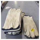 (6 Pair) Leather Work Gloves (large); Six Pairs Le