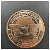 1 Oz. .999 Copper Round