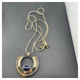 Black Onyx And Shell Long Necklace