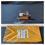 Lmk Small Damascus Hatchet With Sheath (green/oran