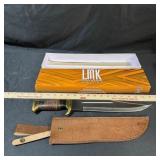 Lmk Custom Bowie Knife With Wood Handle & Sheath,