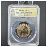 2014-d Native American Dollar Anacs Eu69