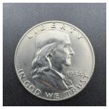 1954-d Franklin Silver Half Dollar