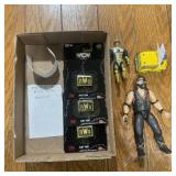Wcw Nwo Hat Pins & Wrestling Figures Lot