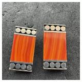 Sterling Silver Red Stone Earrings 925