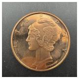 Copper Round Mercury Dime Design