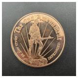 1 Oz. .999 Copper Round