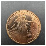 1 Oz .999 Copper Round - St Gaudens