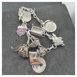 Sterling Silver Charm Bracelet Sterling 23 Grams
