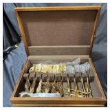 Gold Plated International Silverware Set -  46 Pie