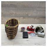 Basket, Bells & Miscellaneous Household Lot