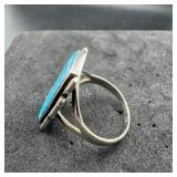 Sterling Silver Turquoise Ring 7 1/2 Sterling 4.4