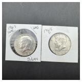 (2) 40% Silver Kennedy Half Dollars