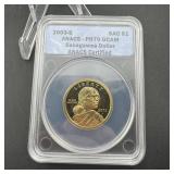 2003-s Sacagawea Dollar Anacs Pr70 Dcam