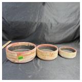 (3) Piece Native American Ceramic Pottery Planter